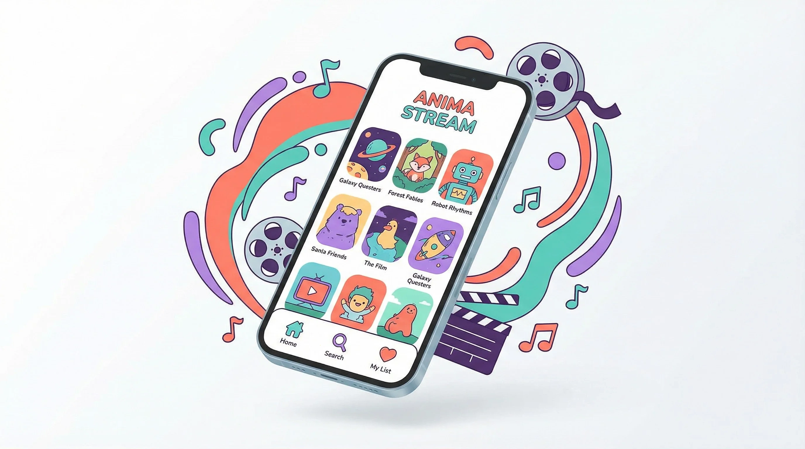 毛巾哥移动端APP界面展示 - 手机上浏览独立动画短片